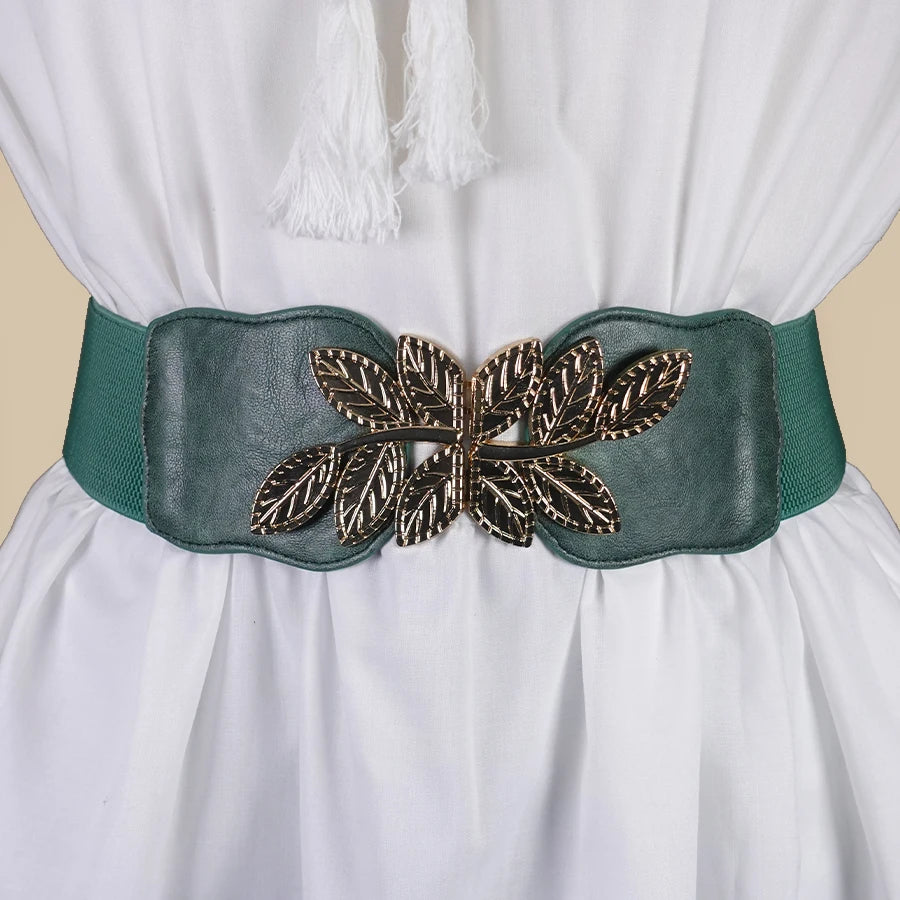 High Elastic Elastic Ladies Belt Bohemian Elastic Pu Belt Women's Elastic Tight Waist Belt Jeans Dress Elastic Wide Belt