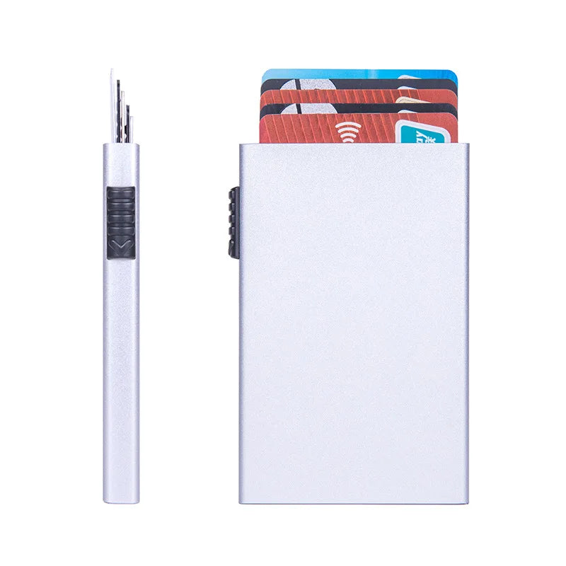 Magic ID Bank Credit Card Holder Smart Wallet Unisex Popup Cardholder Case Metal