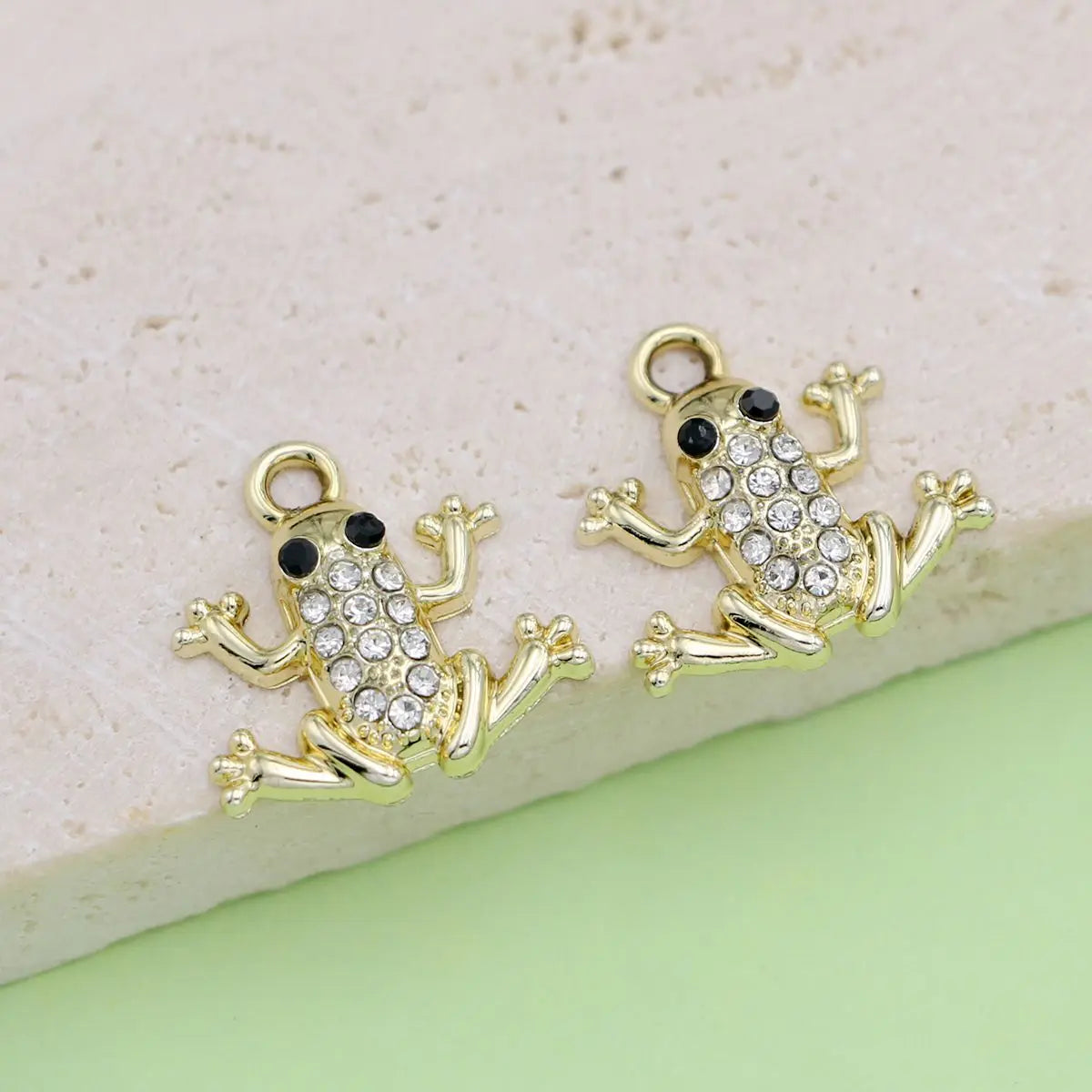 10Pcs Gold Plated Frog Charm Pendant for Jewelry Making Earrings Bracelet Necklace Accessories DIY Craft Findings
