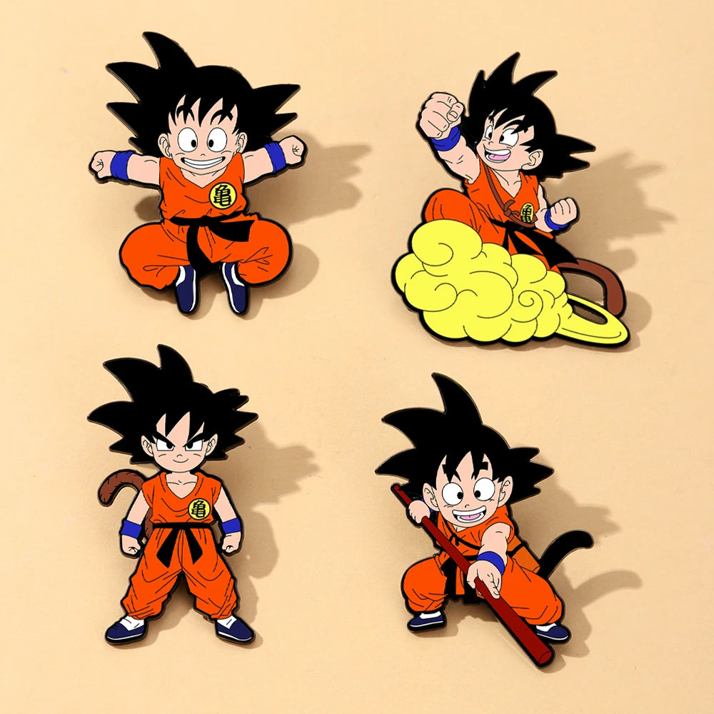 4 Pcs Cartoon Character Brooch Enamel Pin Metal Badge Jewelry for Clothes And Backpack Accessories Gifts