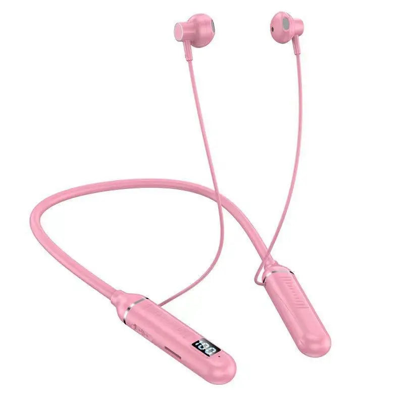 Wireless Earphones 5.3 Waterproof Magnetic Earbuds Neckband Headphones Gaming LED Display Stereo Sports Headset Halter