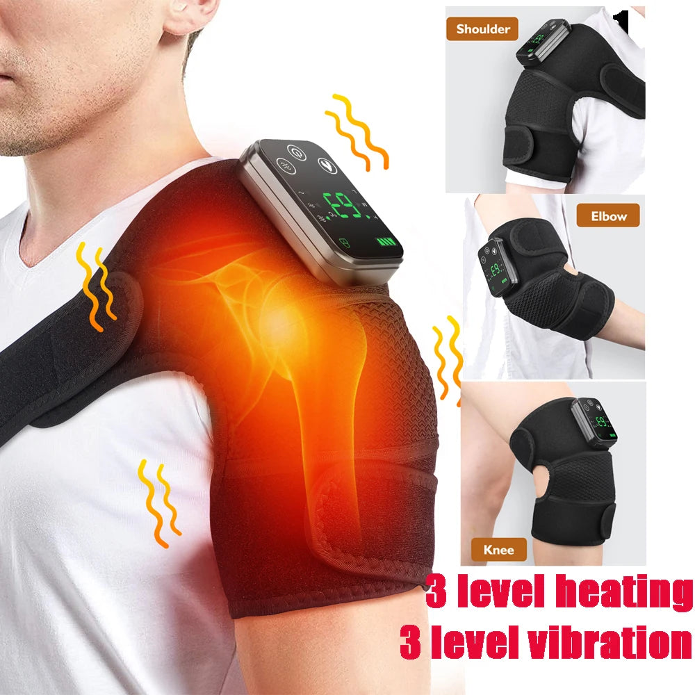 Wireless Shoulder Massage Belt APP Control Heating Vibration Shoulder Arm Muscle Relaxation Support Wrap Shoulder Protective
