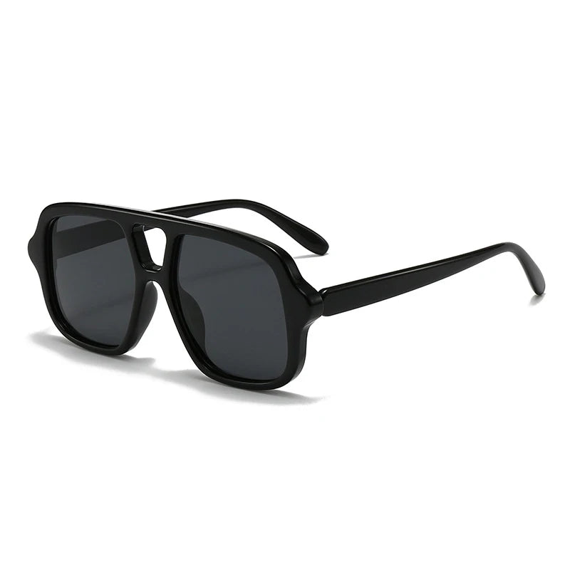 JNPCXI New Ins Popular Fashion Double Bridges Square Men Sunglasses Vintage Punk Yellow Shades UV400 Men Trending Sun Glasses