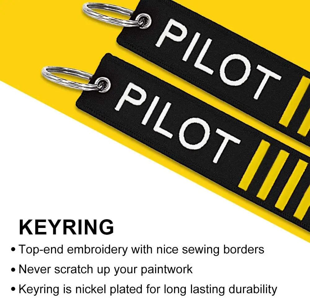 Pilot Lanyard 4 Stripes for Keys with Detachable Safety Buckle Traveler Pilot Keychain Baggage Tag set