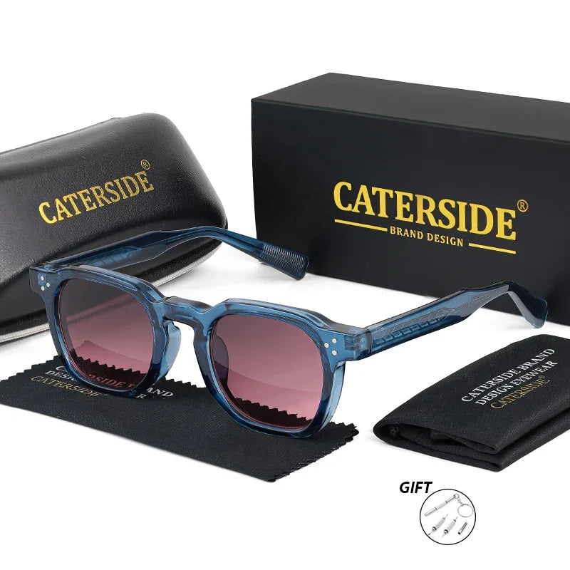CATERSIDE Fashion Prescription Sunglasses 1.56 Refractive Index Lens Men's Small Square Frame Women's Optical Sun Glasses
