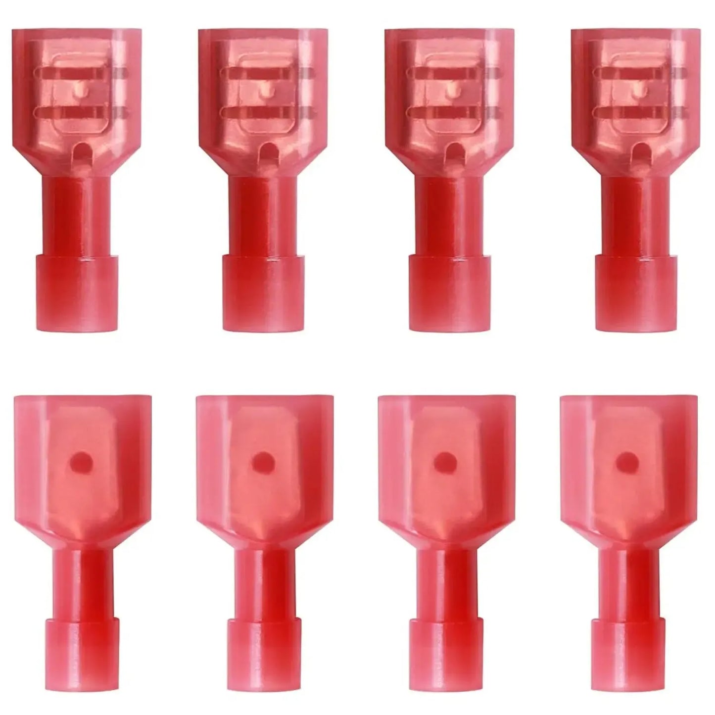 100Pcs Nylon Spade Quick Disconnect Connectors Kit, Electrical Insulated Terminals, Male and Female Spade Wire Crimp Terminal