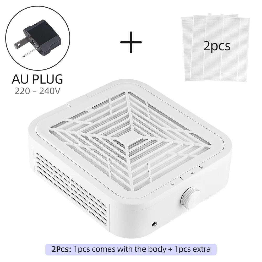 120W Powerful Nail Dust Collector With 2 Filter Super Suction Brushless Nail Dust Extractor Nail Art Manicure Fan Vacuum Cleaner