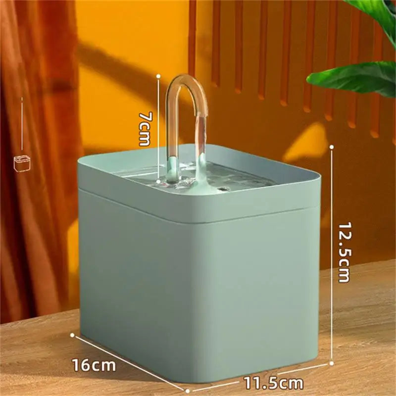 Pet Water Dispenser Auto Filter Electric Mute Cat Drinker 1.5L Recirculate Water