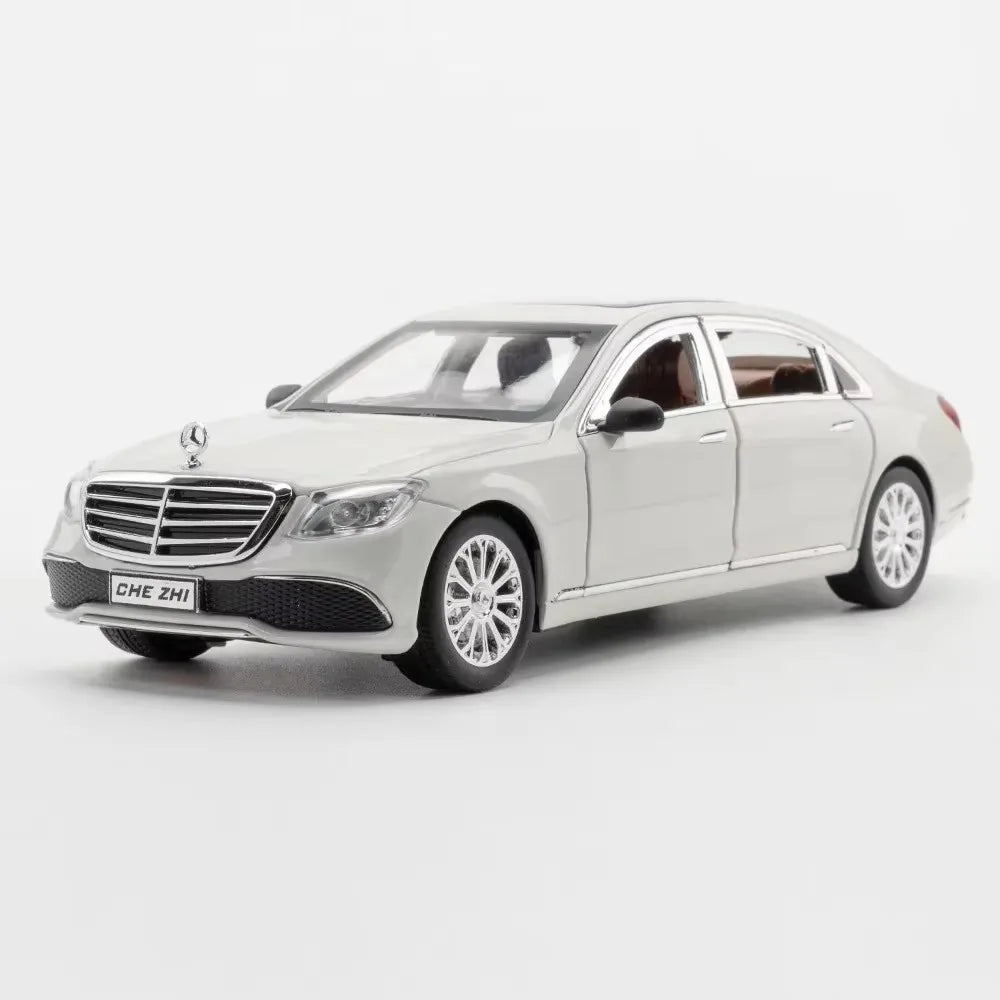 1/24 62S E300EL Models Car Toys Diecast Alloy Vehicles 6 Doors Opened Rubber Tires with Sound Light Pull Back Toy Gifts for Kids