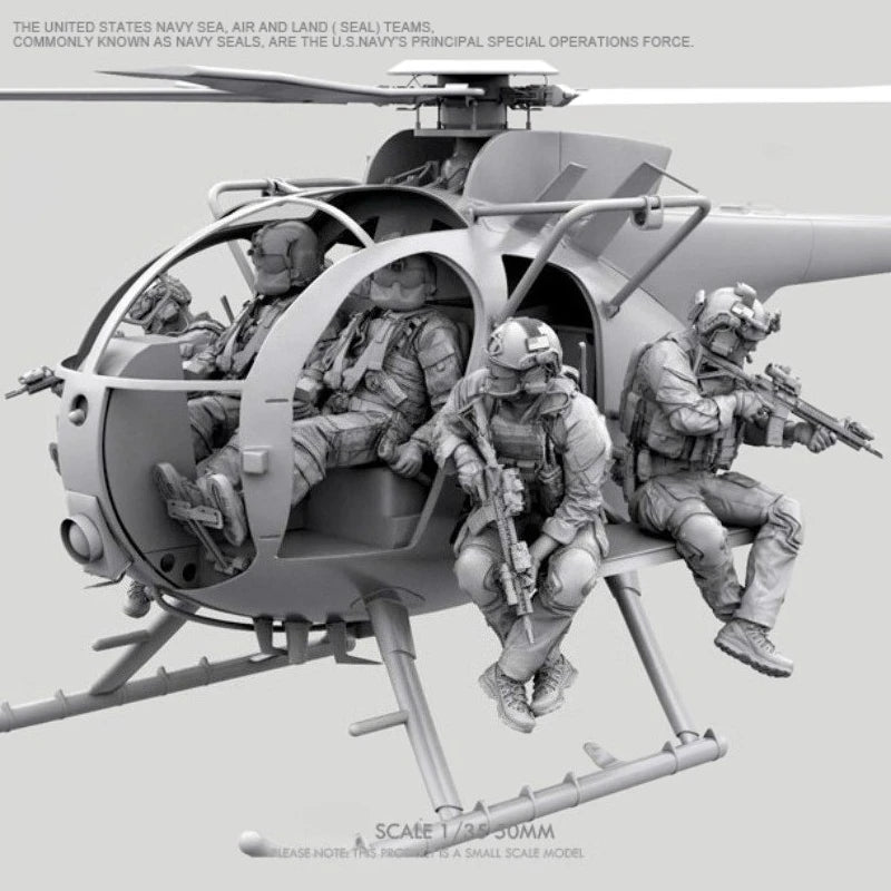 1: 35 Resin Model US Marine Corps Special Forces 6-person Model Scene Layout Unpainted State