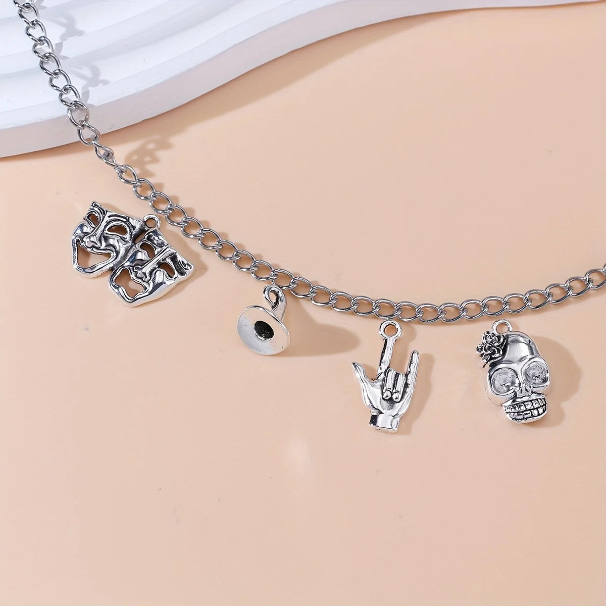 8Pcs Silver Plated Happiness Sadness Face Charms Mask Pendants for Jewelry Making DIY Necklace Earrings Key Chain Accessories