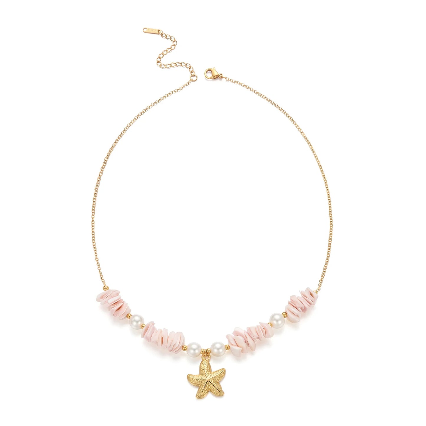 Summer Gravel Pearl Shell Necklace Bohemian Crushed Stone Choker Elegant Beach Jewelry