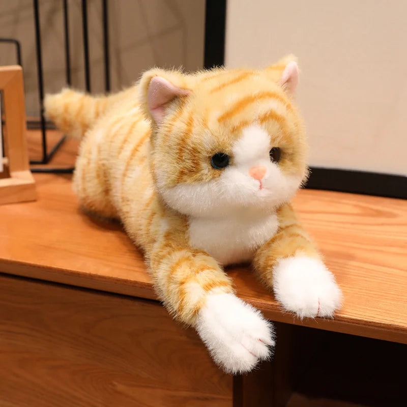 Cute Kitten Plush Toys Stuffed Animals Pet Lie Down Doll Pillow Plushies Soft Toy Children's Christmas Gifts Toys for Girl Boys