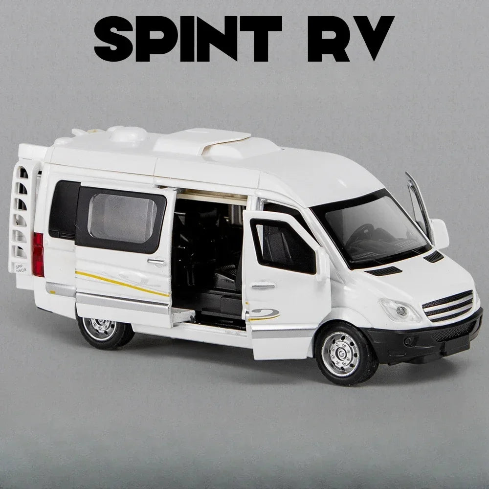 1:32 Sprinter Coaster Alloy Diecast Toys Cars Models Vehicles Pull Back with Sound Light Miniature Vehices Children's Ornaments