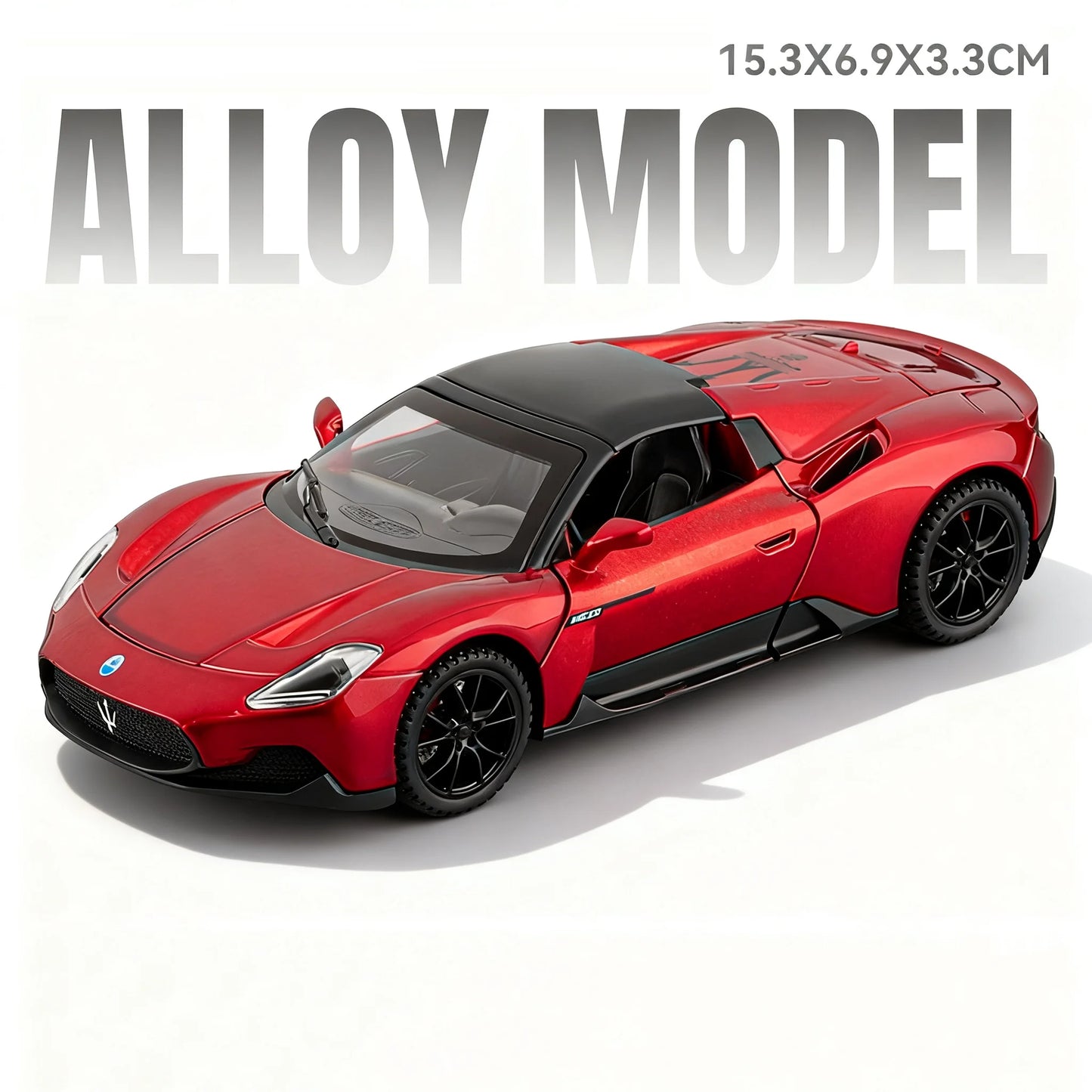 1:32 MC20 720S Miniature Sports Car Diecast Alloy Model Toys with Sound Light Pull Back Doors Opened Vehcies Kids Christmas Gift