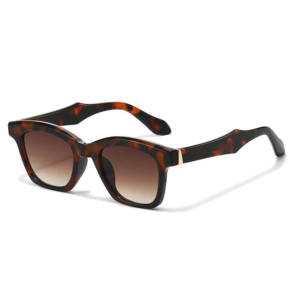 JNPCXI Fashion Square Women Luxury Sunglasses Retro Leopard Blue Designer Men Trending Sun Glasses Shades UV400