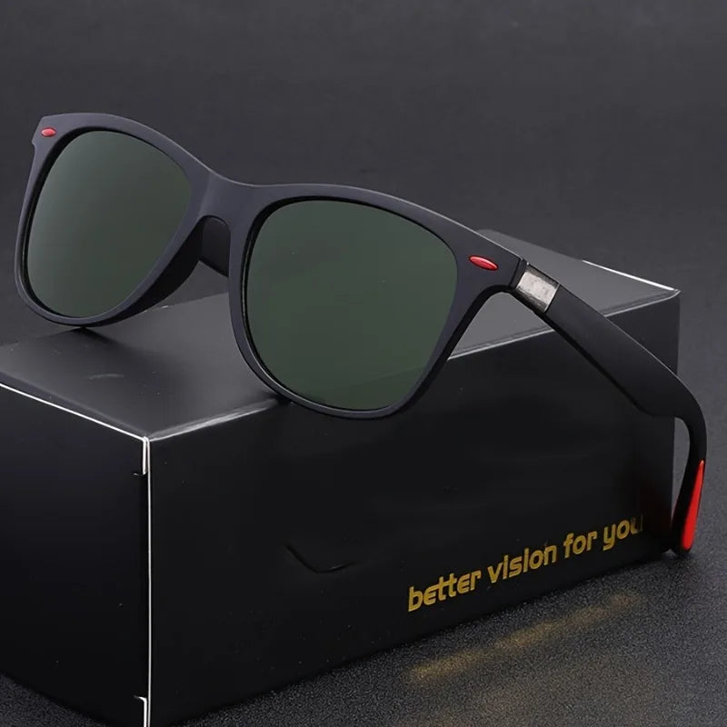 Retro Square Fashion Fashion Glasses for Men & Women - Gradient Lens, Durable PC Frame