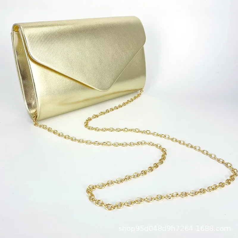 Luxury Design Women's Evening Bag Ladies Day Clutch Envelope Handbag Daily Clutch Wedding Party Bling Gold Chain Crossbody Bag