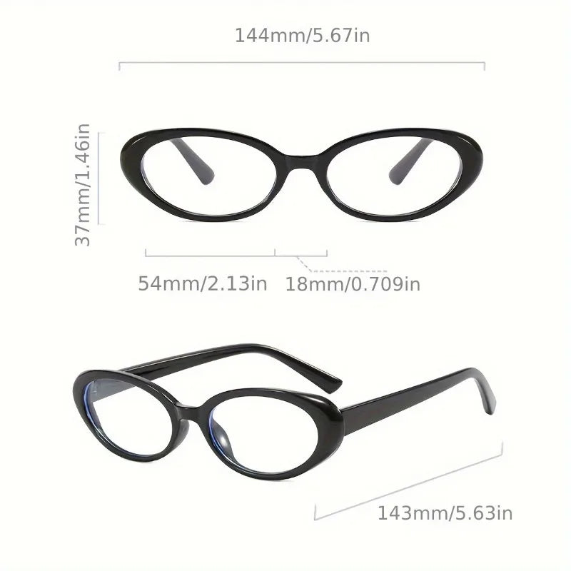 Stylish Women's Retro Oval Glasses, Anti-Blue Light, Ultra-Light Comfortable Frame