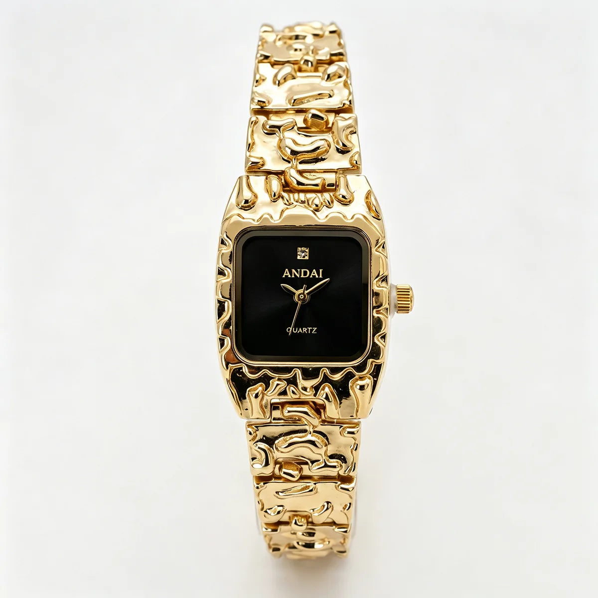 Vintage Square Watches for Women Golden Bracelet Quartz Wristwatch Luxury Designer Ladies Small Gold Watch Gifts Dropshipping