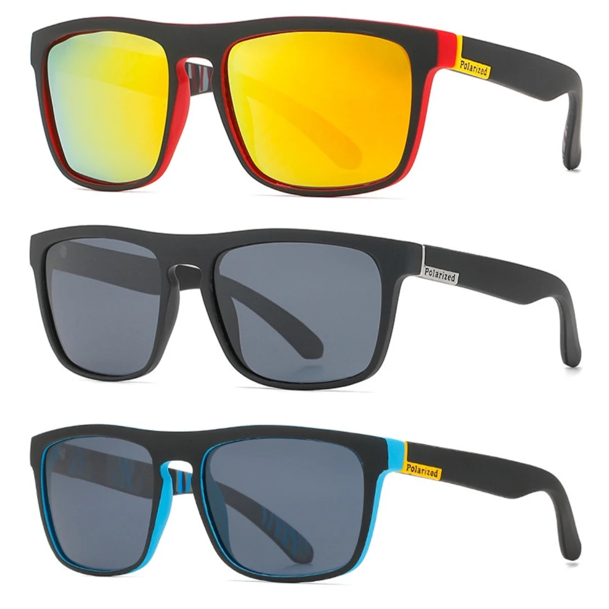 3 PC Polarized Men Women Sunglasses Men's Square Sun Glasses Driving Mens UV400 Eyewear