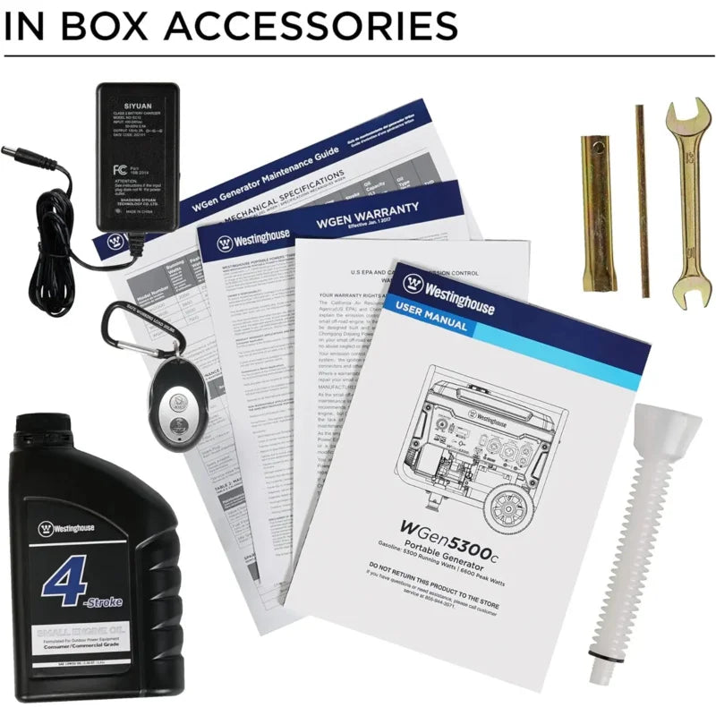 6600 Watt Home Backup Portable Generator, Transfer Switch Ready, RV Ready Remote