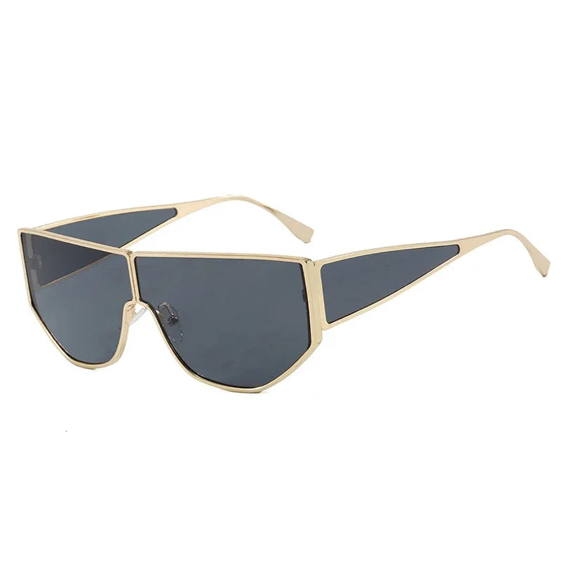 JNPCXI New Polygon Shield Sunglasses Women Luxury Brand Design UV400 Sunglass for Lady Steampunk Retro Shades