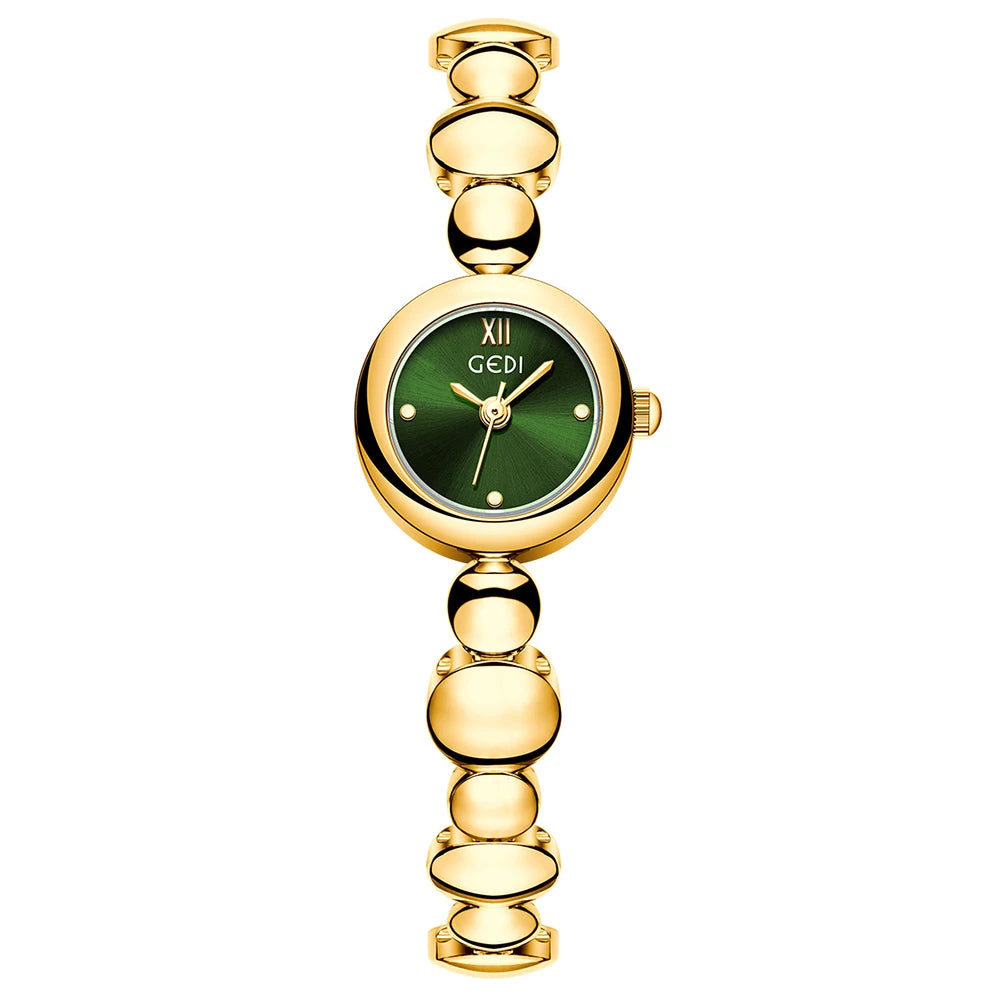 GEDI Gold Watch for Women Fashion Luxury Quartz Vintage Woman Watches Elegant Casual Waterproof Dress Watch Gifts