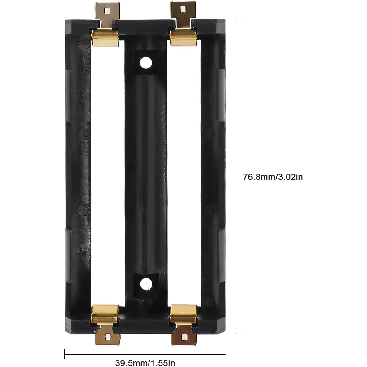 6PCS 18650 Battery Holders 2 Slots 18650 Battery Clip Holder Box Case for 18650 Battery Copper Contacts Battery Storage Case