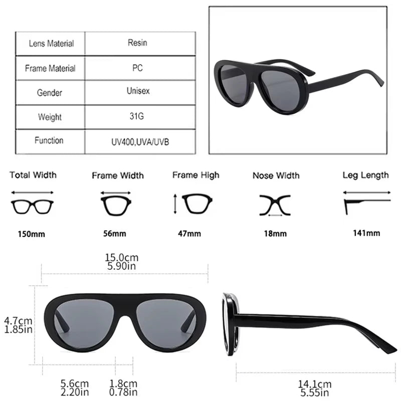 JNPCXI New Retro Pilot Women Sunglasses Fashion Black Orange Shades Men Trending Punk Sun Glasses UV400