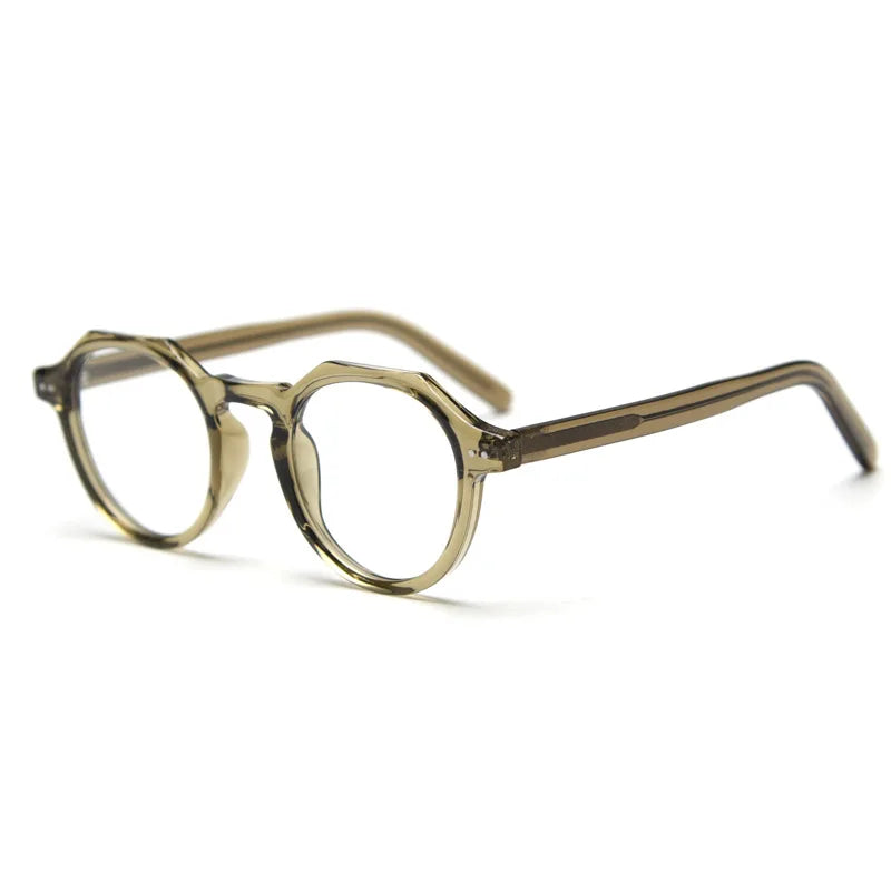 CATERSIDE Retro Polygonal Glasses Men TR Frame High Quality Eyeglass for Women Transparent Lenses Business Eyewear