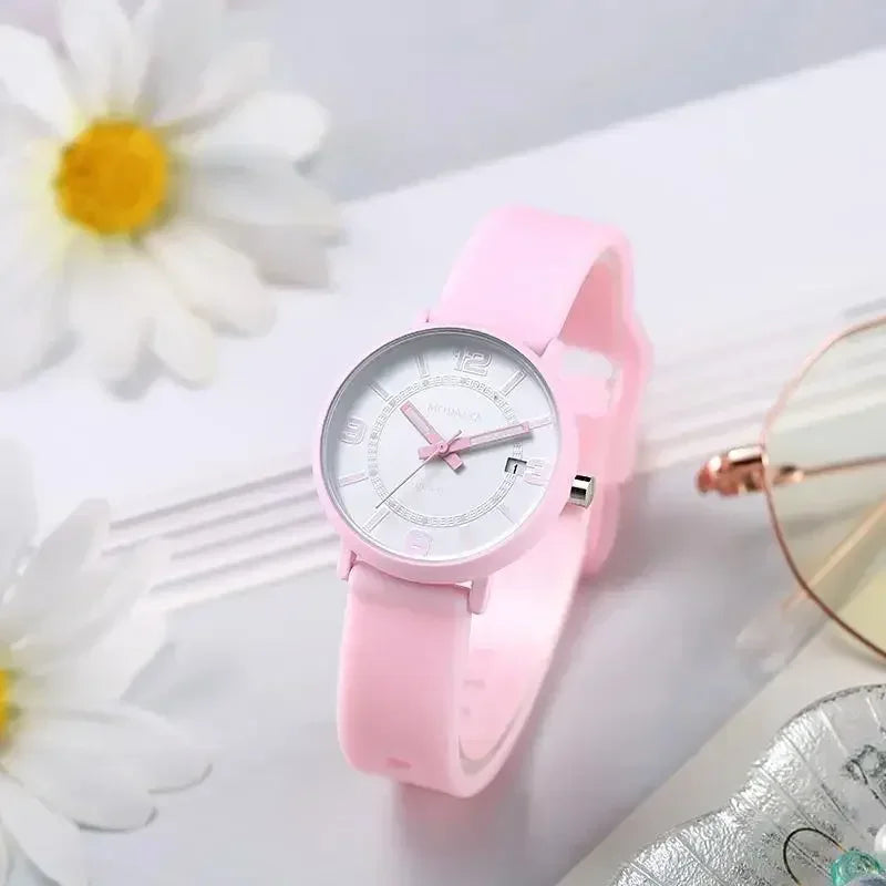 Simple Women Digital Waterproof Watch Calendar Silicone Tape Quartz Watch Student Girls Wristwatch Montre Femme Relogio Feminino