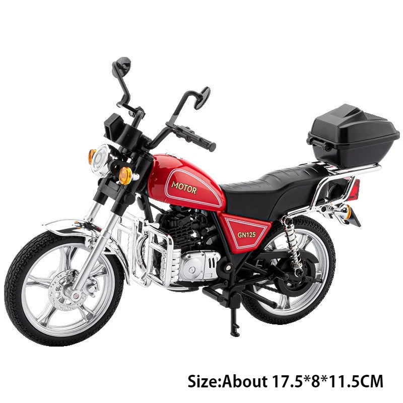 1:12 Honda CB125T Suzuki GN125 Miniature Model Toys Car Alloy Diecast Motorcycle Front Wheel Steering Sound Light Cars Boy Gifts