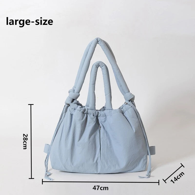 New Korean Fashion Fabric Shoulder Bag Soft Down Crossbody Bag Mini Tote Purses for Women Underarm Bags Handbags and Purses