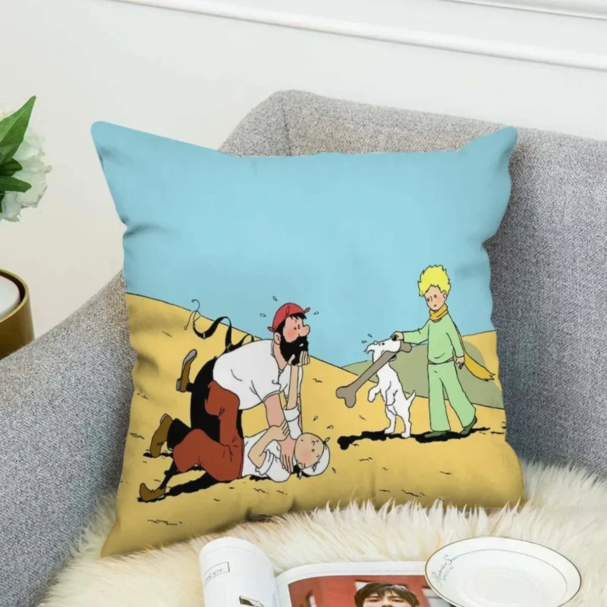 Anime Tintin Cushion Cover Pillowcases Home Decor Decorative Pillows for Sofa M5
