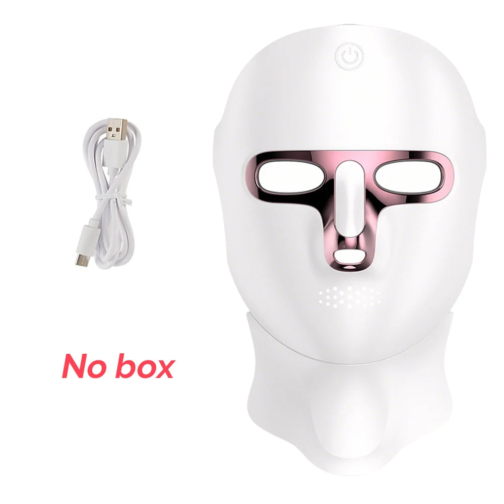 Wireless 7 Colors Photon Face Neck Beauty LED Mask Facial SPA Mask Red Light Skin Repair Skin Care Anti-Ance Tighten Anti-Aging