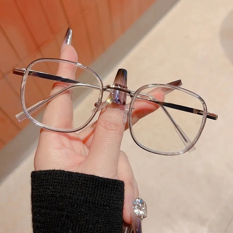 Anti-blue Anti Radiation Eyeglasses Sqaure Metal Frame Eyeglasses Unisex