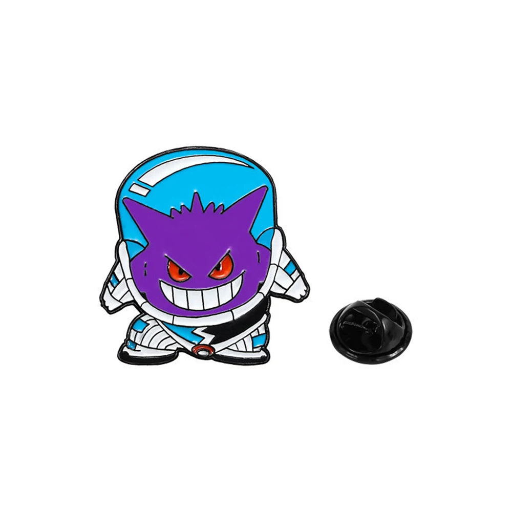 7pcs Pokemon Lapel Pins Set Pikachu Snorlax Gyarados Gengar Metal Alloy Backpack Badges Fashion Jewelry Gift for Halloween