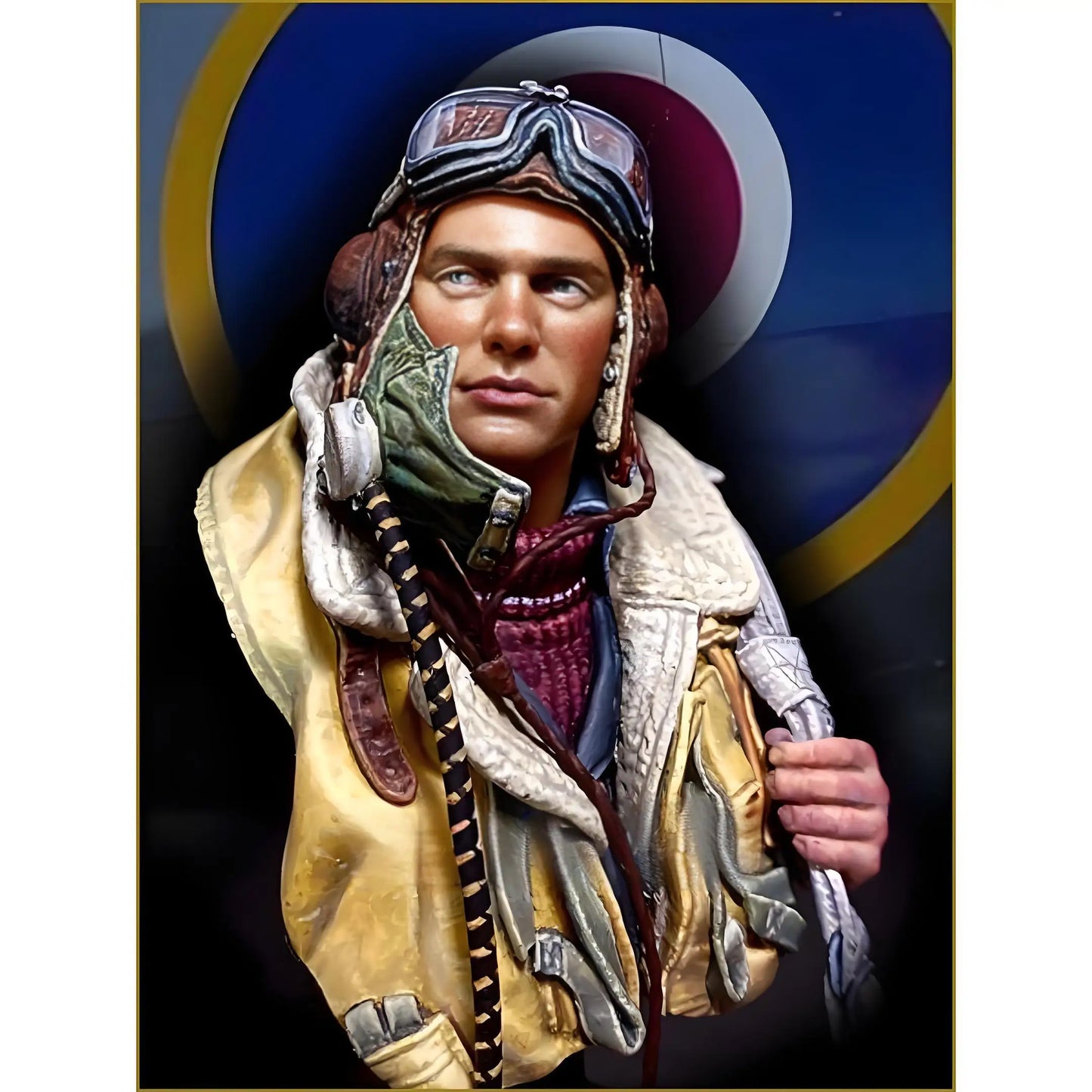 1/10 Royal Air Force pilot WWII resin half body bust unassembled & uncolored