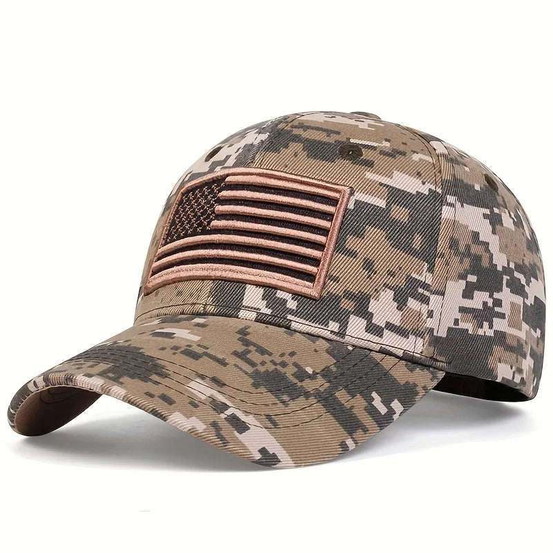 Unisex US Flag Embroidered Army Baseball Caps, Outdoor Adjustable Casual Hats