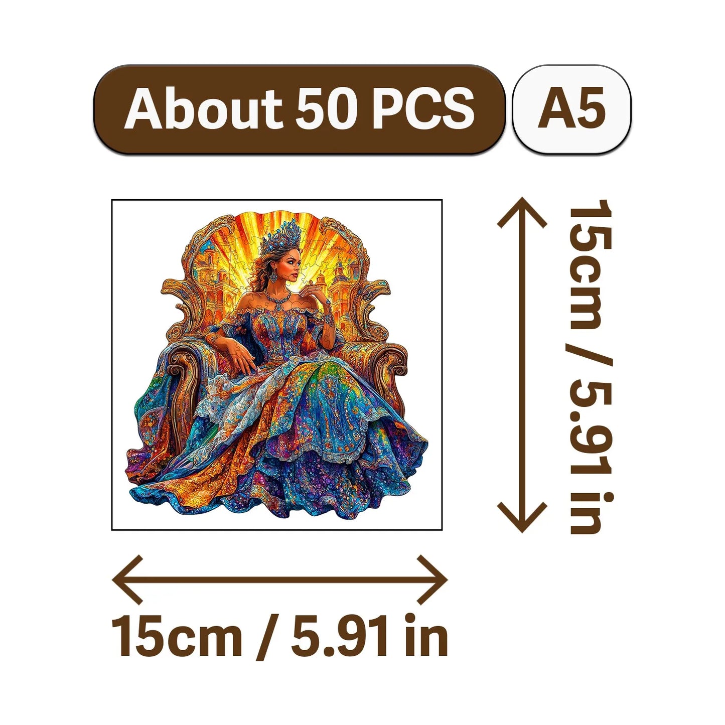 Children and The Queen Wooden Jigsaw Puzzle Wood Home Decor Painting Christmas and Halloween Gift Toy for Teen and Kid