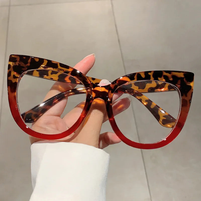 Fashion Cat Eye Glasses Blue Light Blocking Glasses Big Frame Viral Gaming Computer Glasses Trendy Optical Frames