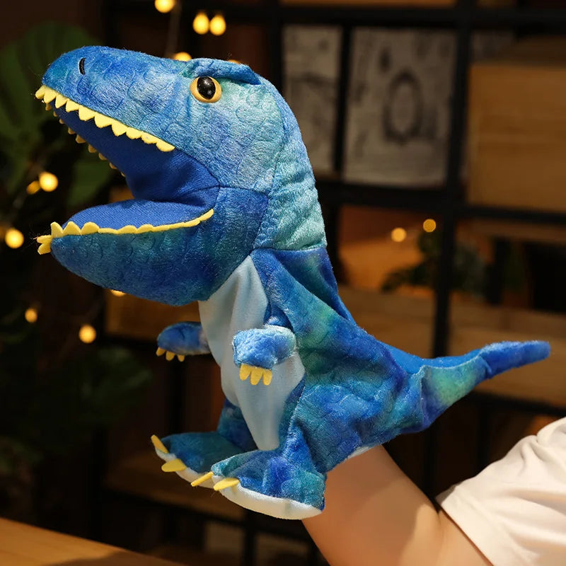 1 pc Dinosaur Plush Hand Puppets Lifelike Triceratop Tyrannosaurus Rex Hand Puppets for Kids Adults Muppets