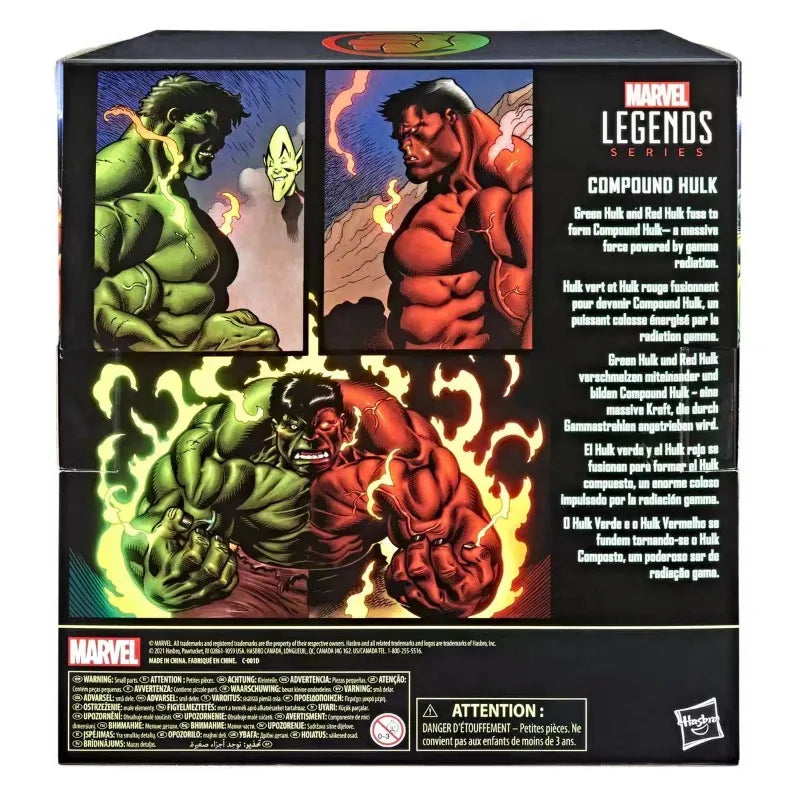 Original Hasbro Marvel Legends Series Compound Red Green Hulk Action Figure Toys Model Ornaments