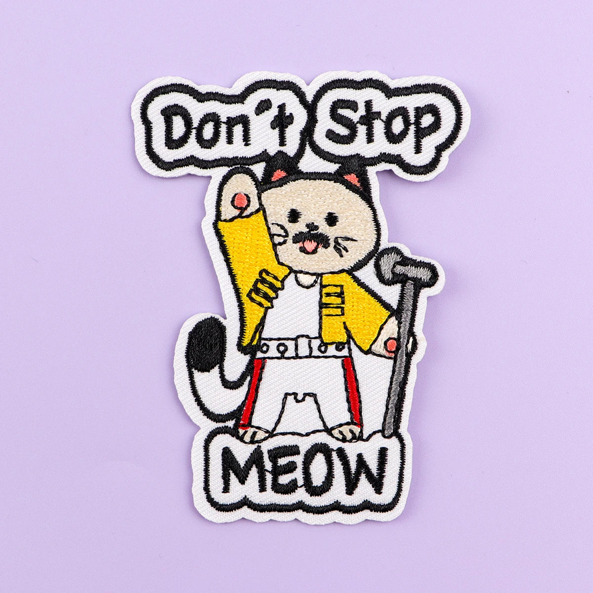 Cute Cat Iron On Patch Clothes Patch For Clothing Fashion Singer Embroidered Patch Garment Apparel Accessories Sewing Stickers