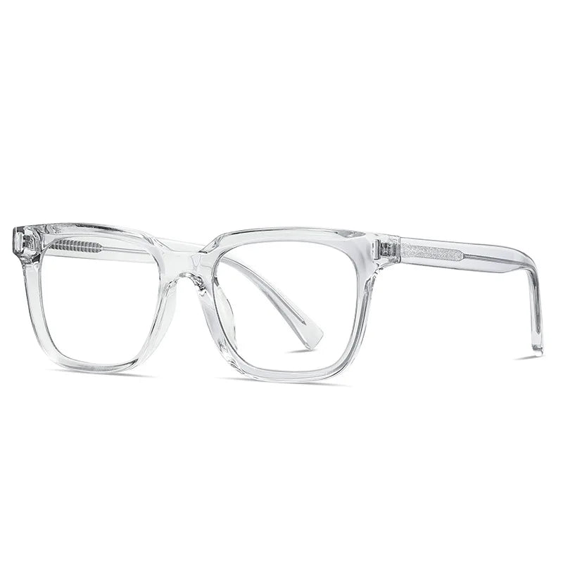 JNPCXI TR90 Acetate Men Square Glasses Frame Women Anti Blue Light Glasses Trend Style Unisex Transparent Optical Eyewear