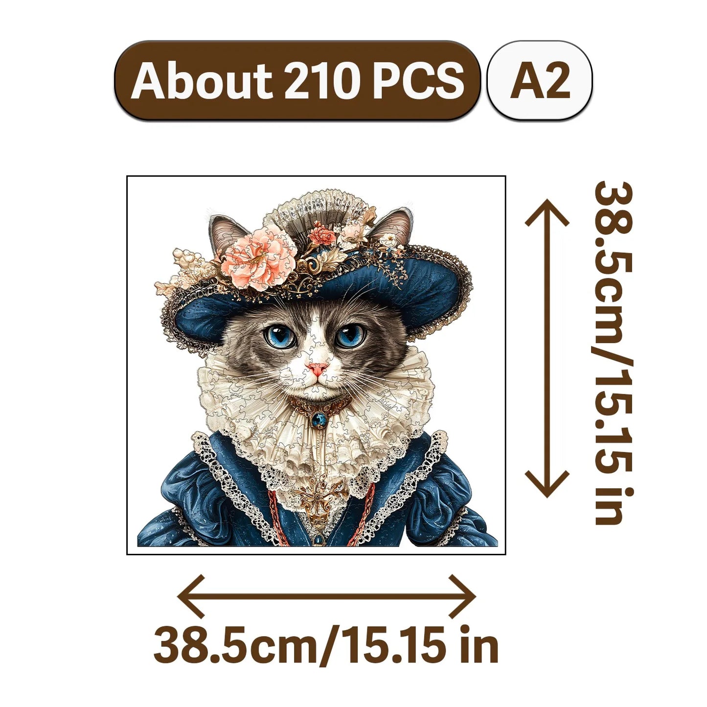 Retro Cat Portrait Wooden Jigsaw Puzzles Classic Home Decor Christmas and Halloween Gift Toy For Teen And Kid