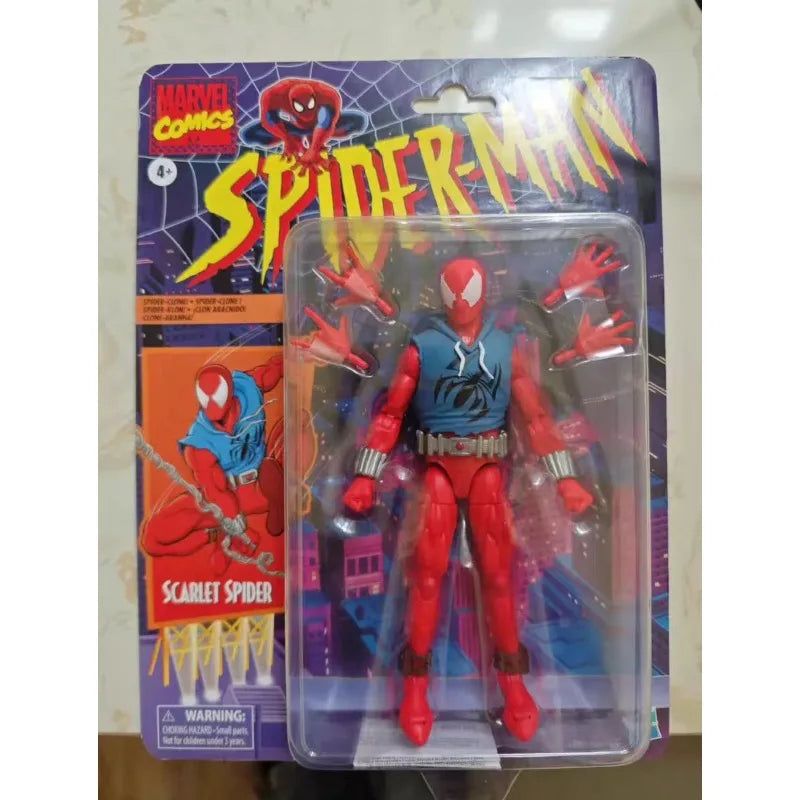 Original Hasbro Marvel Legends Series Retro Spider-shot Scarlet Last Stand Spiderman Action Figure Toys Model Ornaments