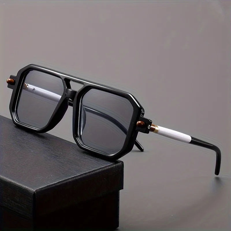 Retro Oversized Glasses for Women Stylish Two-Tone Temples, Perfect for Party Decoration