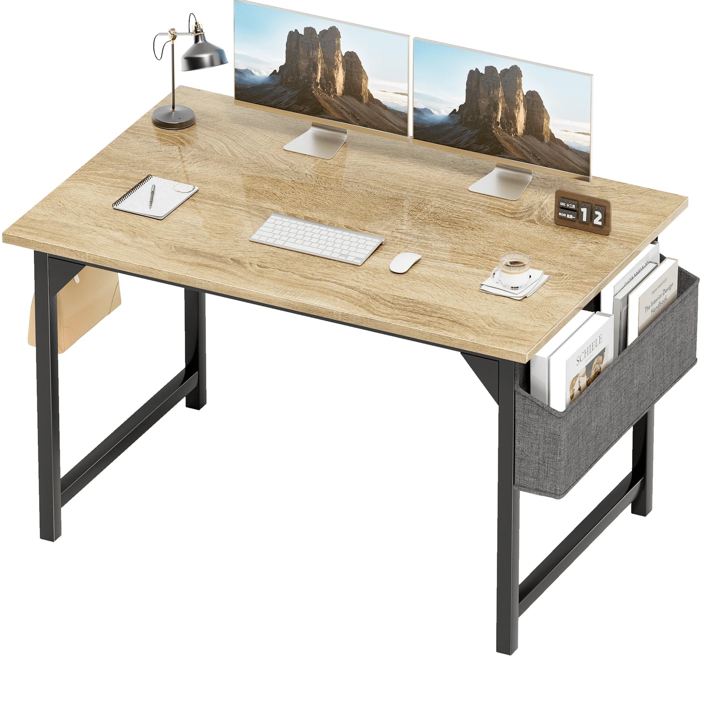 Computer Desk 40" Small Office Desk Modern Writing Desk with Storage Book Bag